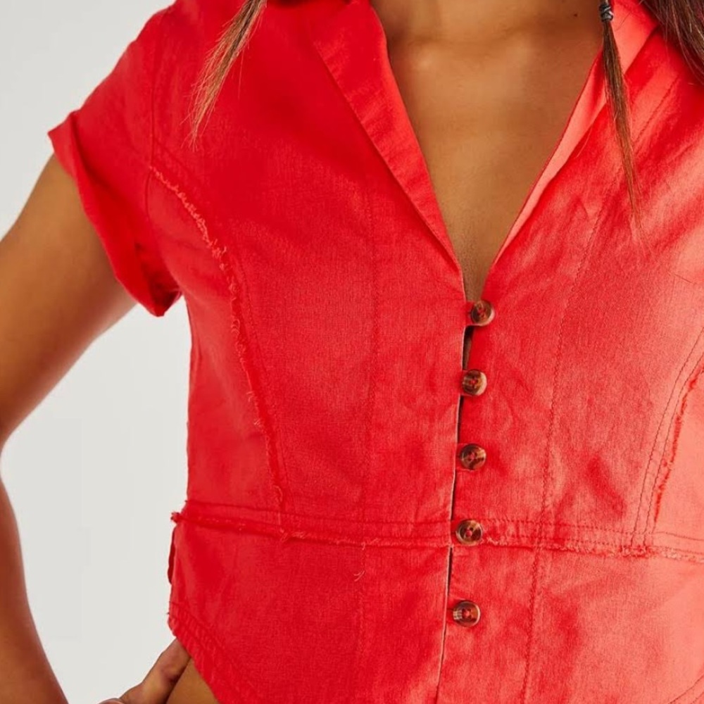 NWOT Annabelle solid shirt by We The Free from Free People in size Small - Picture 5 of 12